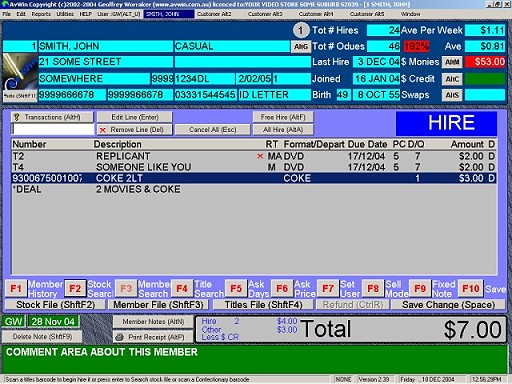Transaction screen shot, with a rental transaction with an automatic detected deal in progres